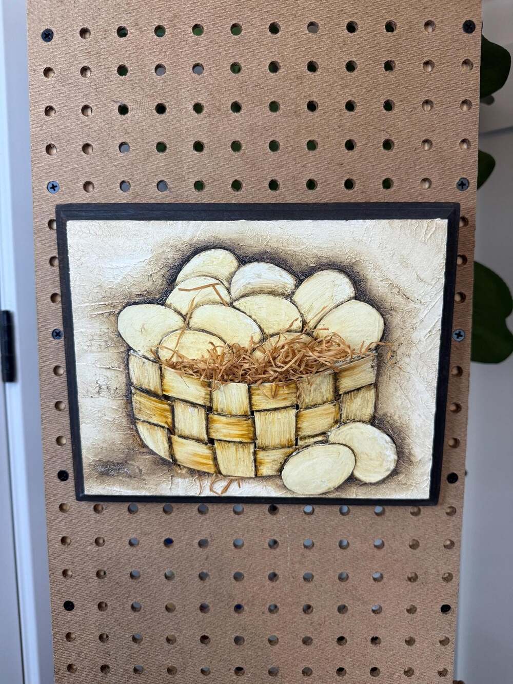 Vintage Wooden 3D Eggs Plaque
